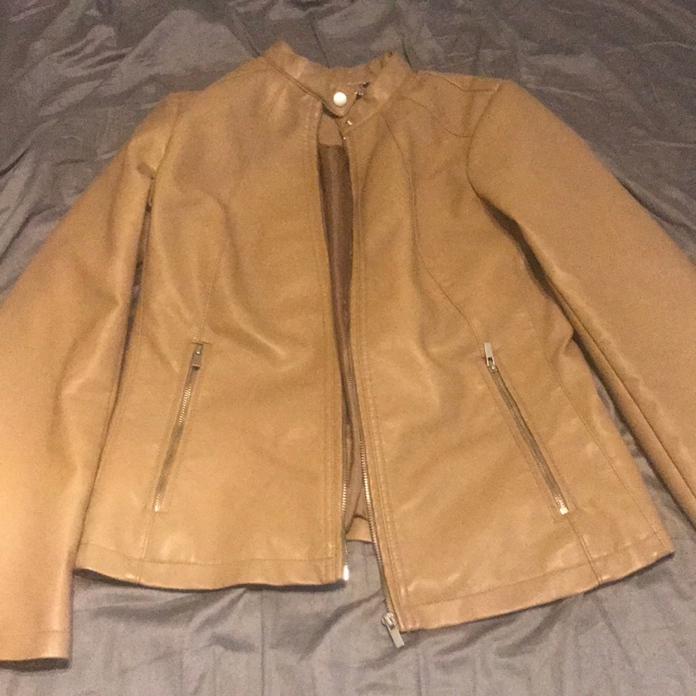 Brown leather jacket